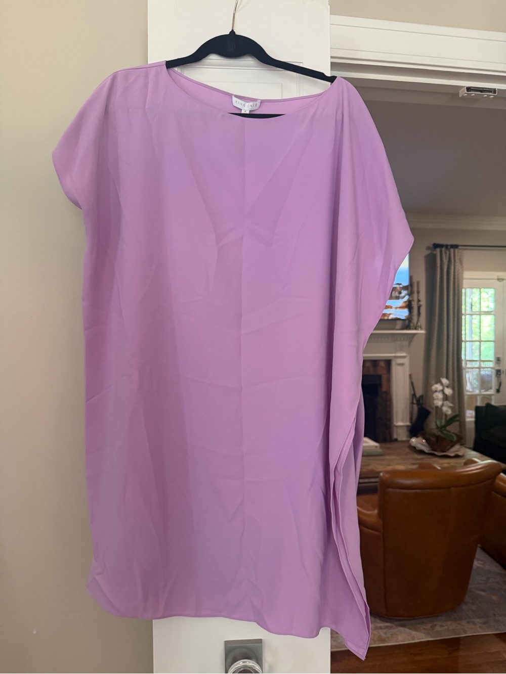 Relaxed Light Purple Women's Tunic Dress - Sleeveless Pullover